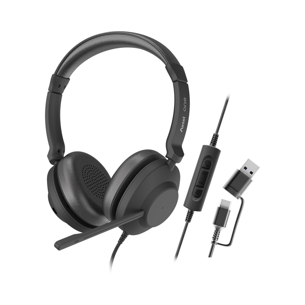 AXTEL AXH-ONEUCDCA | ONE UC STEREO USB TYPE-A/C WIRED HEADSET