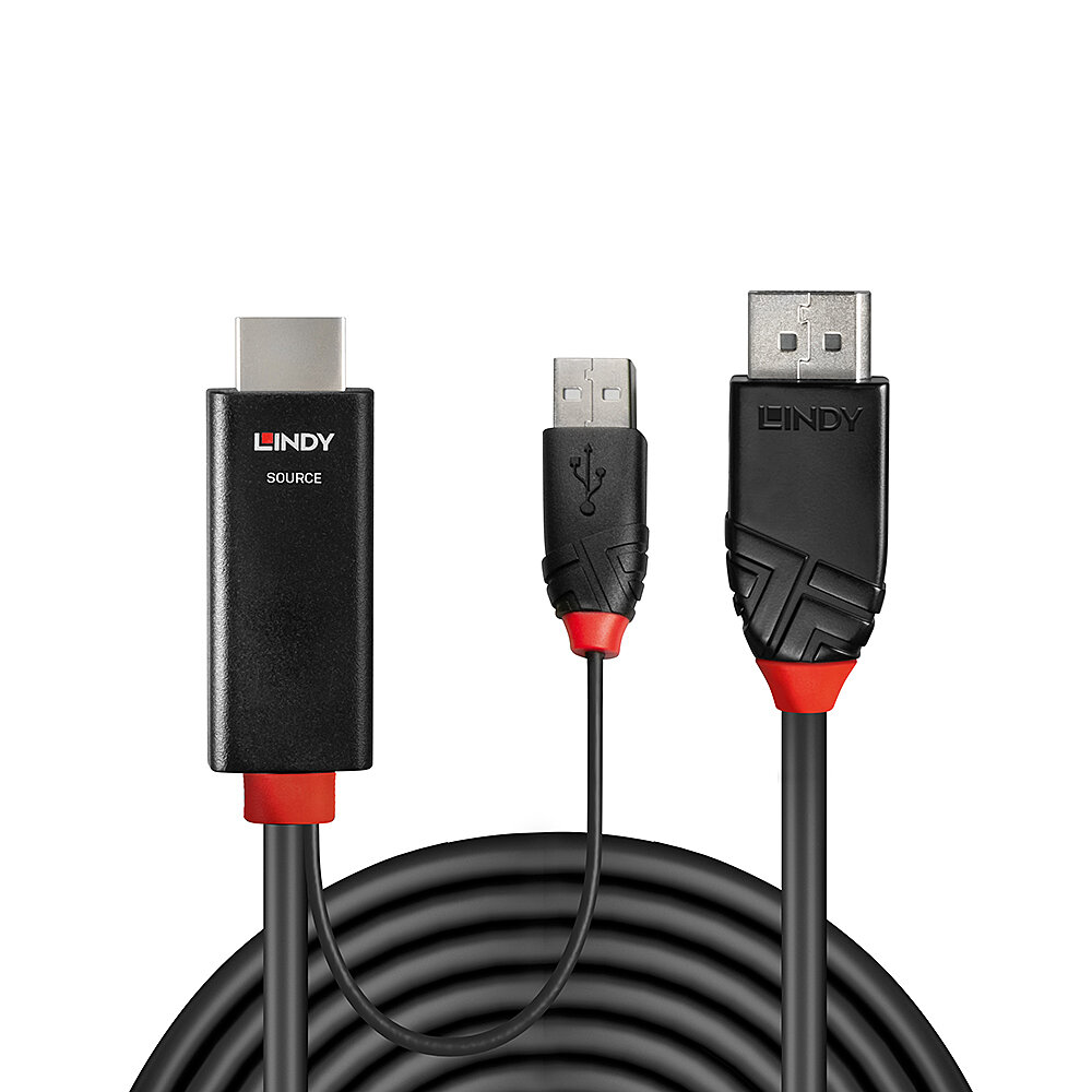 LINDY 41499 | 2M HDMI TO DISPLAYPORT 4K @60HZ ADAPTER CABLE - Image 2
