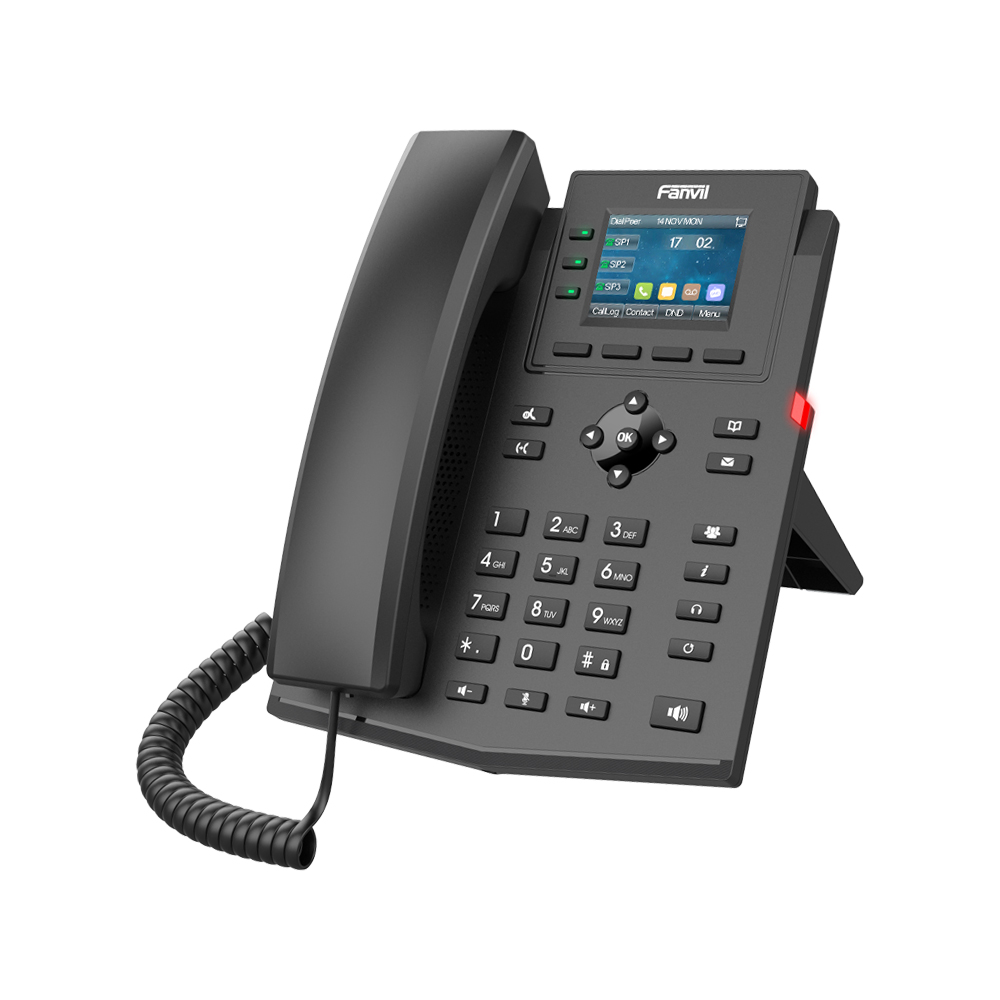 FANVIL X303G | COST-EFFECTIVE ENTERPRISE IP PHONE WITH 2.4-INCH COLOUR SCREEN, GIGABIT AND POE SUPPORT