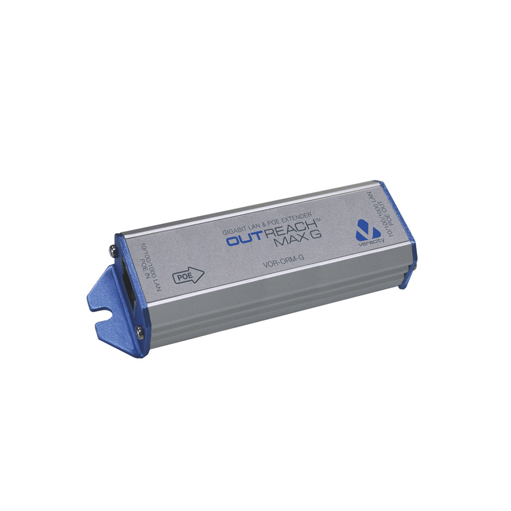 VERACITY VOR-ORM-G | OUTREACH MAX G POE-POWERED GIGABIT ETHERNET REPEATER TO EXTEND NETWORK REACH BY 100M WITH POE