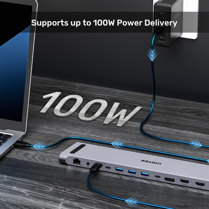 UNITEK D1106A | UHUB15+ USB TYPE-C TRIPLE 4K KVM PORT REPLICATOR
